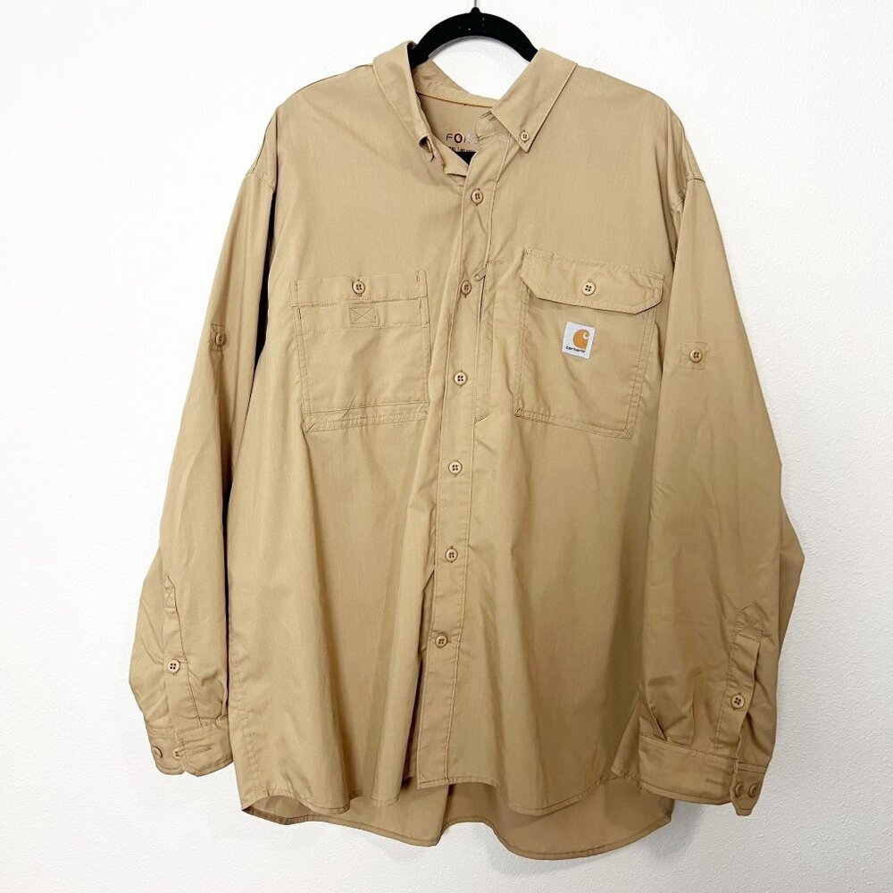 Carhartt Mens 2XL XXL Force Ridgefield Long Sleeve Utility Vented Shirt